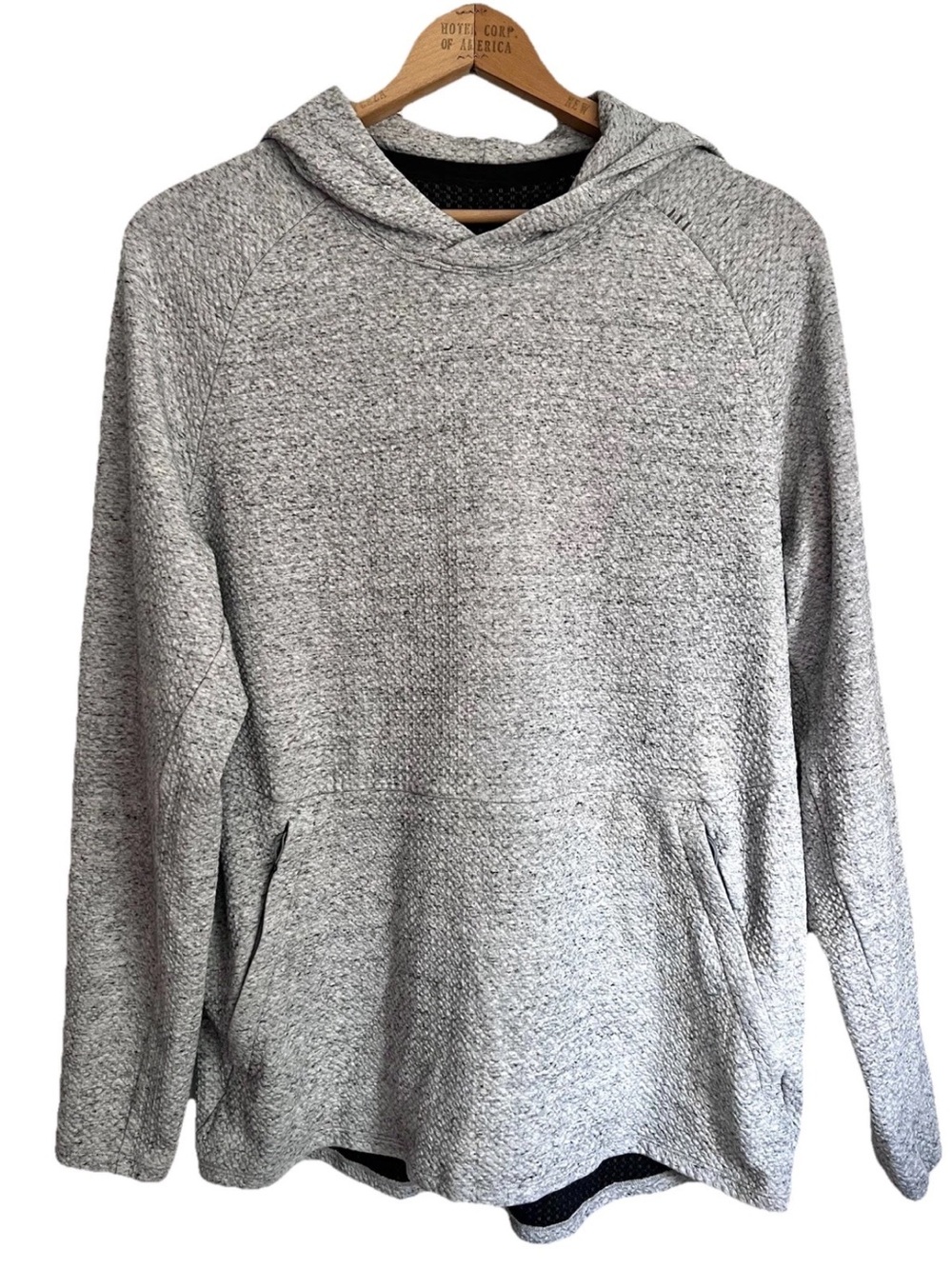 Lululemon Mens Heathered Melody Gray At Ease Textured Pullover Hoodie - XL